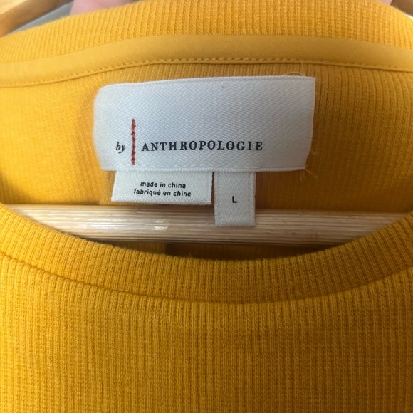 By Anthropologie Woven Ruffle Top gold yellow size large - Picture 4 of 7